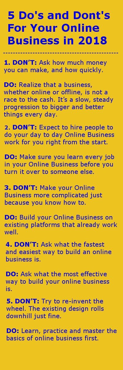 5 Dos and Donts For Your Online Business in 2018